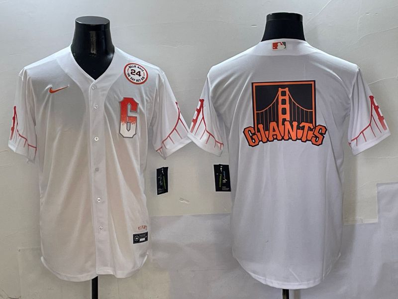 Men San Francisco Giants Blank White Game Nike 2025 MLB Jersey style 7
